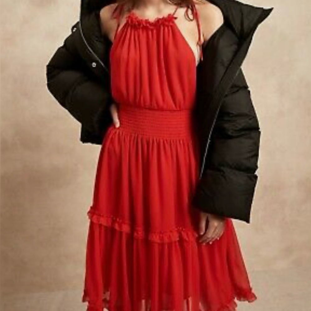 NWT Banana Republic Red Halter mini Dress